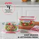 Pyrex Freshlock (7-Pack) Glass Food Storage Containers Set, (1, 2, 4 Cups) Airtight & Leakproof Plastic Locking Lids BPA-Free, Meal Prep Containers Set, Freezer Dishwasher Microwave Safe