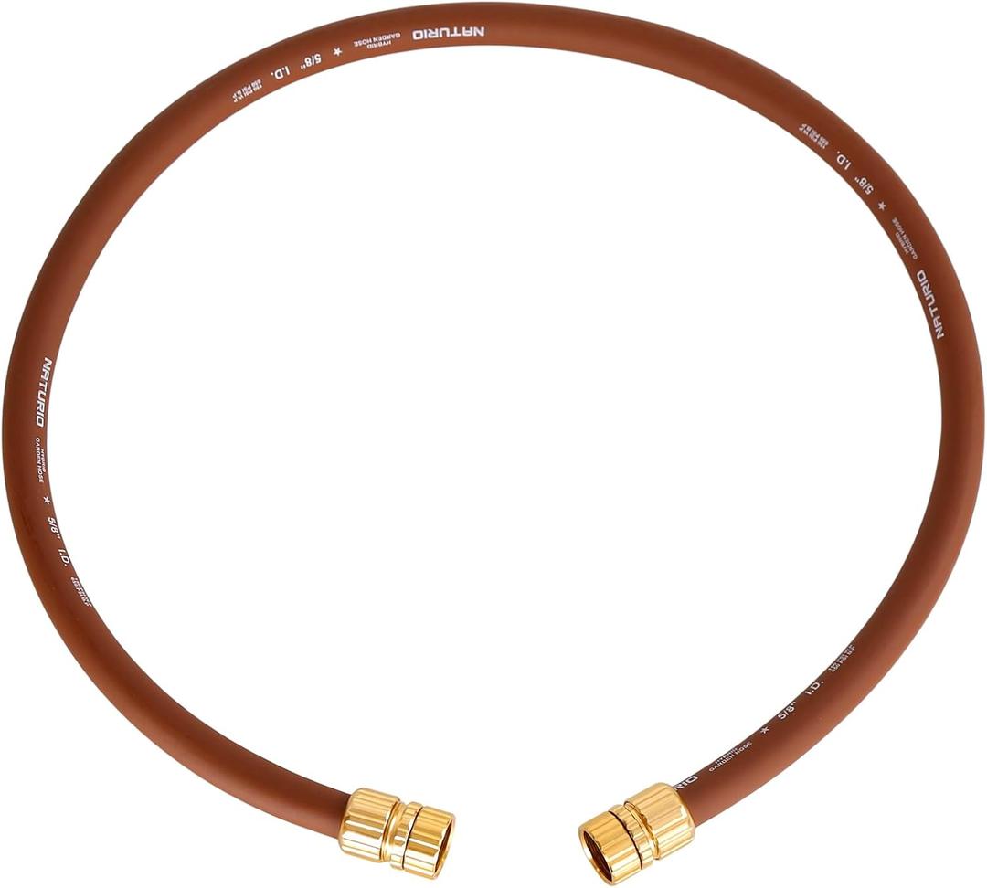 Short Leader Garden Hose 5/8" x 4ft, No Kink Lightweight Water Hose, Hybrid Rubber, Heavy Duty, 650 Burst PSI, Female to Female Fittings
