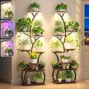8-Tier 62" Metal Plant Stand Indoor with Full-Spectrum Grow Light. (2 Pack)