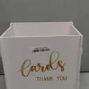 White Wedding Card Box with Slot, PVC Gift Card Box Holder for Wedding Reception, Gold Print Money Envelope Card Box for Party Graduation Birthday Baby Shower Decorations