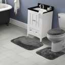 Garland Rug Finest Luxury Dark Gray 3-Piece Set Ultra Plush Washable Bath Rug Set - Soft, Absorbent, And Stylish For Your Bathroom