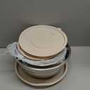 Mixing Bowls with Lids Set, 6 Piece Stainless Steel Nesting Storage Bowls for Kitchen, with 3 Grater Attachments & Non-Slip Bottoms, Size 5.5,3.5,2.5,2.1,1.5,1.1 QT (Khaki)