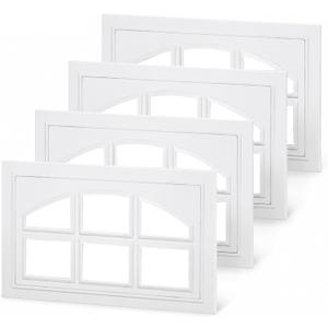 4 Pcs 20.7"×13.8" Garage Door Windows Inserts, Vinyl Window Frame and UV Resistant Acryl Glass, Garage Door Replacement Panels (Room Type)