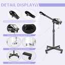 Professional Facial Steamer, Facial Steamer on Wheels, Face Steamer with Time Setting, Stand Face Steamer Adjustable Height for Spa, Salon and at Home use