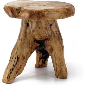 WELLAND Natural Cedar Stump Stool, 14" End Table, Live Edge Side Table, Plant Stand, Small Nightstand, Mushroom Stool for Living Room, Bedroom, Patio, Garden