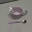 BigNoseDeer Cute Easter Bunny Mugs with 3D Rabbit Inside Ceramic Bunny Coffee Mug with Spoon Cute Gifts Easter Gifts for Women Kids 12oz (Purple)