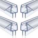 4 Pack Frameless Shower Door Bottom Seal, 1/4 x 39 Clear PVC Shower Seal Strip for 1/4 Inch Glass Shower Door Stop Shower Leaks