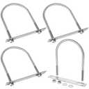 4Pack Square U-Bolts 4-1/2"(115mm) Inner Width, 304 Stainless Steel U Bolts M10 with Washers & Nuts for Replacement Parts and Accessories for Ski Boat, Fishing Boat or Sailboat Trailer
