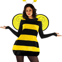 Morph Bumble Bee Costume Women, Bee Costume Adult, Bumblebee Costumes Woman, QueenBee, Halloween Costumes For Women Adult, Size Large