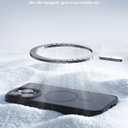 2 x Lamicall Magnetic Case for iPhone 15 Pro Max, for Magsafe - [Diamond Textured Anti-Slip Edge] [Military Grade Shockproof Protection] Translucent Hard Slim Magnet Protective Cover (Black)