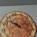 Lafocuse 12 Inch Silent Rustic Wooden Wall Clock Battery Operated, Brown Wall Clock for Living Room Bedroom Kitchen Home Decor, Annual Ring Design