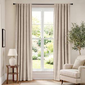 Lazzzy Velvet Blackout Curtains Thermal Insulated Room Window Drapes Super Soft Luxury Curtains for Living Room Bedroom Rod Pocket 2 Panels, Beige, 52" W x 84" L
