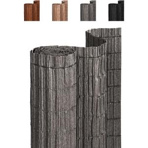 Paramondo Natural Privacy Screen Mat, Privacy Fence, Balcony Privacy Fence for Garden, Patio, Balcony Cladding, Privacy Wind Protection, Weatherproof, UV-Resistant, No Drilling, 4×10 FT, Dark Grey