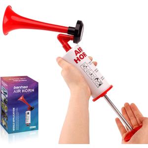Handheld Air Horn, BANHAO Aluminum Loud Noise Maker Safety Boat Car Sports Events Handheld Air Pump Loud Safety Horn for Boats
