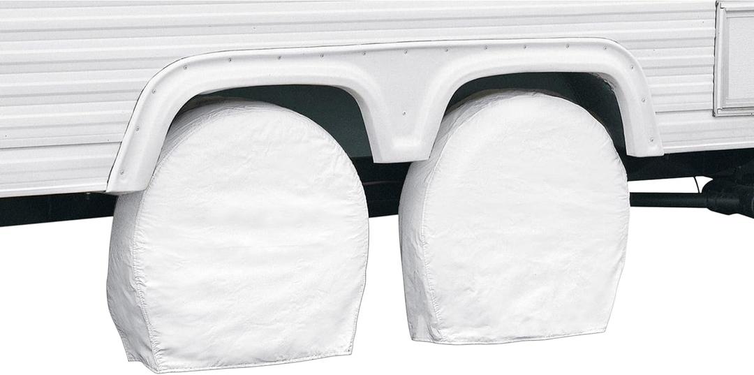 Classic Accessories Over Drive RV Wheel Covers, Wheels 27"-30" Diameter, 8.75" Tire Width, Snow White