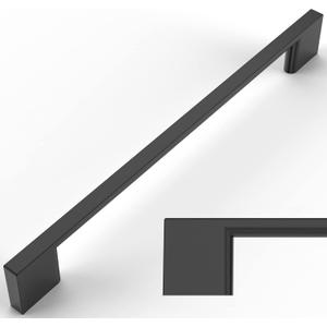 Amerdeco 10 Pack Matte Black Cabinet Pulls 10 Inch(254MM) Hole Centers Kitchen Cabinet Handles Cabinet Hardware Kitchen Handles for Cabinets Cupboard Handles Drawer Pulls ZH0060