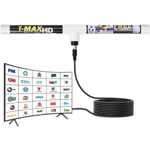 Magic Stick TV Antenna - Indoor Outdoor TV Antenna Up to 60 Miles Range - Enhanced USA Patented Digital Antennas for HDTV Clear HD Channels - 20ft Cable.