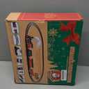 Shemira Christmas Train Set, Train Toys for Boys Girls,Toy Train with Light Smoke and Sound, Steam Train Set for Around Christmas Tree, Toys Gifts for 3 4 5 6 7 8+ Year Old Kids (Black)