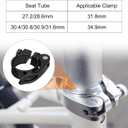 HARFINGTON 3pcs Bike Seat Post Clamp 31.8mm Bicycle Clamp Aluminum Alloy Bike Quick Release Seat Post Collar for Diameter 27.2 to 28.6mm Bicycle Mountain Bike Road Bike Seat Post Tube, Black
