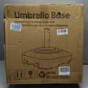 Patio Umbrella Base with 5 Wheels, Umbrella Stand Heavy Duty 130lb Fillable Umbrella Holder Mobile Square Market Stand for Outdoor, Deck, Poolside, Lawn, Fits Muti Sized Umbrellas (21in)