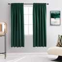 DONREN Emerald Green Blackout Thermal Insulating Window Curtain Drapes for Living Room with Rod Pocket (42 W X 72 L,2 Panels)