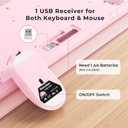 KOPJIPPOM Wireless Keyboard and Mouse Set with Quiet Keys, 2.4G Full Size Ergonomic Keyboard with Wrist Rest, Protective Covers, Soft Touch Silent Design for Windows, Computer, PC and Laptop
