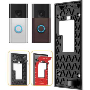 No-Drill Adhesive Video Doorbell Mount Compatible with Ring Battery Doorbell (2024 Release), Ring Doorbell Mounting Holder Bracket for Apartments Office Houses (1 Pack)