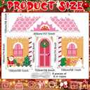 4Pcs Christmas Gingerbread Door Decoration Xmas Party Door Covers Backdrop Christmas Gingerbread House Decorations Xmas Hanging Doors Banner for Holiday Classroom Office Home Party Porch Sign (Pink)