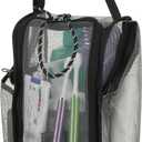 Cosmos Mesh Shower Caddy Toiletry Organizer Hanging Shower Tote Bag, Quick Dry Shower Organizer Portable Bath Bag with Durable Zippers & Side Pockets for Travel Gym Swimming Beach & Camp (Gray)