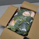 2 Pack 12Ft Artificial Eucalyptus Floral Garland with 16 Flowers Vintage Peony Rose, Pink Fake Flower Greenery Spring Garland Floral Vines for Mantle Wedding Arch Home Table Runner Backdrop Decor