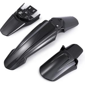 Electric Bike Fender Set - Front Fender, Rear Fender, Rear Shock Fender- Imitation Carbon Fiber Electric Dirt Bike Accessories - Ebike Mud Guard for Sur-ron Light Bee S/X / X160 / X260