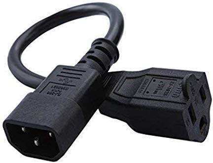 CableCreation [5-Pack] 1 Feet Standard Computer Power Adapter Cord NEMA 5-15R to IEC320 C14, 0.3M / Black