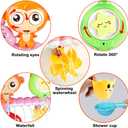 G-WACK Bath Toys for Toddlers Age 1 2 3 Year Old Girl Boy, Preschool New Born Baby Bathtub Water Toys, Durable Interactive Multicolored Infant Toy, Lovely Monkey Caterpillar,Strong Suction Cups Pink