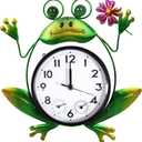Outdoor Clock Silent Non-Ticking, Frog Outdoor Wall Clock with Thermometer & Humidity Decorative Outdoor Clocks for Patio, Garden, Home Decor