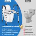 Toilet Seat Riser for Seniors, Raised Toilet Seat with Handles - FSA/HSA Eligible, Adjustable Height & Width, Supports 400 lbs - Universal Fit for Elderly, Handicap, Post-Surgery & Pregnancy