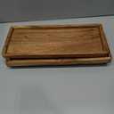 NIRMAN Acacia Wood Rectangular Wooden Platters for Home Decor, Food, Vegetables, Fruit, Charcuterie, Appetizer Serving Tray (13" x 5.5" x 0.75") (Set of 3)
