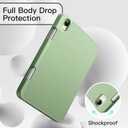 JETech Case for iPad mini (A17 Pro, 2024 Model, 7th Generation) / mini 6 (2021 Model, 6th Generation), Slim Tablet Cover with Soft TPU Back, Auto Wake/Sleep (Matcha Green)