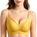 Jelly Bras for Women No Underwire Push Up Wireless Bralettes Seamless (Orange)