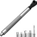 SNEZHANA 3/8" Offset Extension Wrench for Electric with Versatile 1/2", 1/4" Square Drive Adapters Impact Ratchet Extender, for Tight Spaces