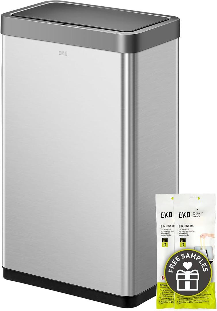 EKO Mirage X 80 Liter / 21.1 Gallons Motion Sensor Trash Can, Automatic Large Kitchen Trash Can Touchless, Stainless Steel