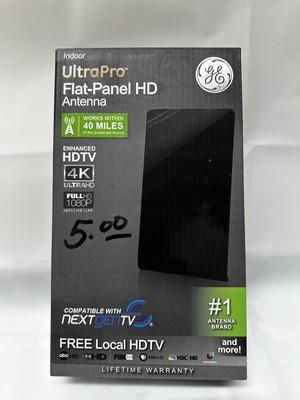 GE UltraPro Flat Panel HD Indoor Antenna Free Local HDTV 4K UltraHD Full 1080P H