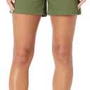 Amazon Essentials Women's Mid-Rise Slim-Fit 5 Inch Inseam Khaki Short  (12, Dark Olive)