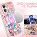 OOK Case for iPhone 16 [Compatible with MagSafe], Luxury Gilded 3D Textured Pink Coastal Beach Ocean Sea Shell Floral Collage Frosted Shockproof for Women Girls Magnetic Phone Cover