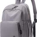 Small Nylon Backpack Mini Casual Daypack Lightweight Backpack for Women Travel Purse (Grey purple) (Purple, S)