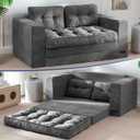  MAXYOYO Folding Sofa Bed, Convertible Sleeper Loveseat with Pillows, 59" Tri-fold Loveseat
