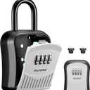 Puroma Lock Box Combination Key Lock Box, Wall-Mounted Portable Storage Lockbox for Keys with Resettable Code, Outside Safe Security Box for House, Apartment, Office Key Storage (1 Pack, Gray)
