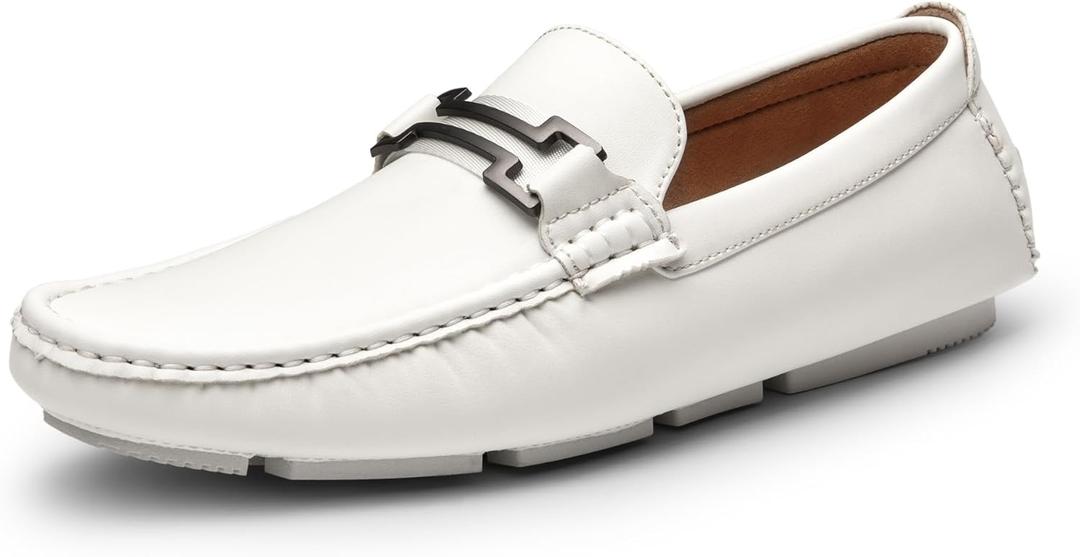 Bruno Marc Men's Driving Penny Loafers Casual Slip on Moccasins Shoes (9, White)