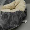 BedStill 36 inches Donut Dog Bed for Large Dogs - Calming Round Pet Bed with Removable&Washable Cover, Plush Faux Fur & Corduroy, Fits Pets up to 80 lbs(Dark Grey, Large)