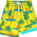 Boys Swim Trunks Compression Liner Kids Bathing Suit Quick Dry Swim Shorts 4-13 Years