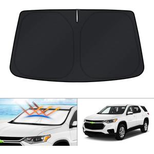 KUST Windshield Sun Shade for Chevrolet Traverse SUV 2018-2023 2024 2025 2026 Window Accessories Sunshade Sun Protector Foldable Block UV Rays Keep Car Cooler